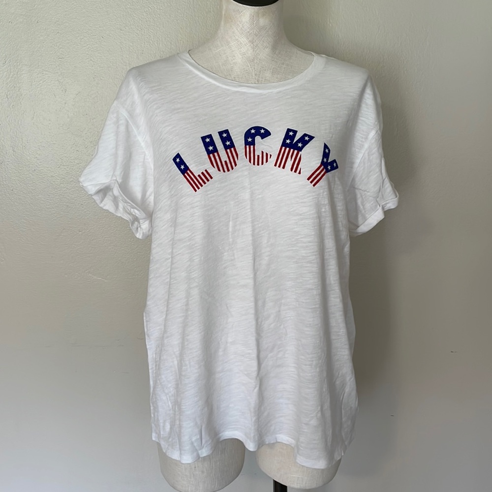 NWOT Lucky Brand Stars and Stripes Tee. Large